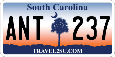 SC license plate ANT237