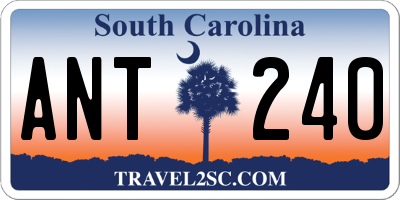 SC license plate ANT240