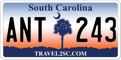 SC license plate ANT243