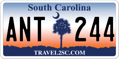 SC license plate ANT244