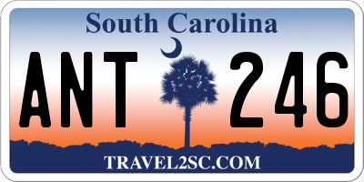 SC license plate ANT246