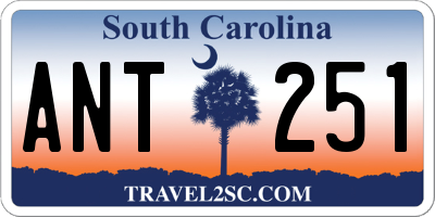 SC license plate ANT251