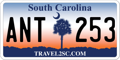 SC license plate ANT253