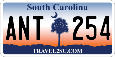 SC license plate ANT254