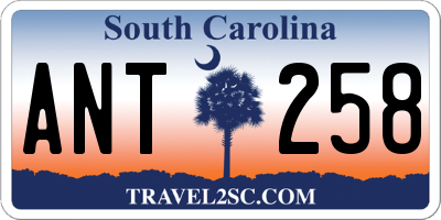 SC license plate ANT258