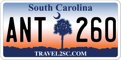 SC license plate ANT260
