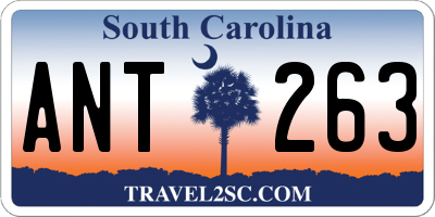SC license plate ANT263