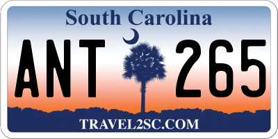 SC license plate ANT265