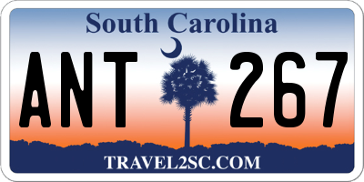 SC license plate ANT267