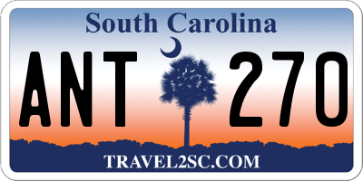 SC license plate ANT270