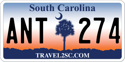 SC license plate ANT274
