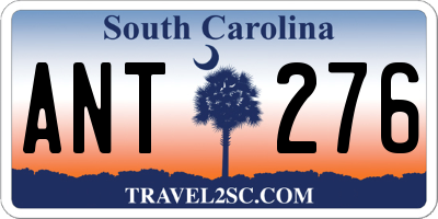 SC license plate ANT276