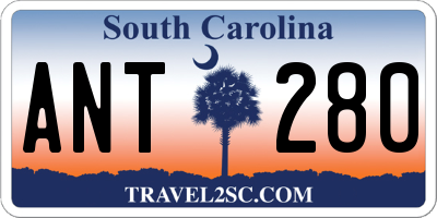 SC license plate ANT280