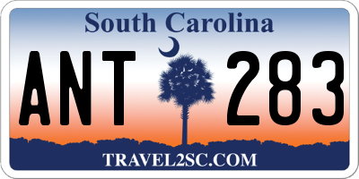 SC license plate ANT283