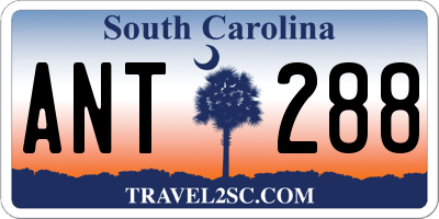 SC license plate ANT288