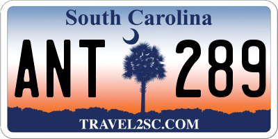 SC license plate ANT289