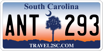 SC license plate ANT293