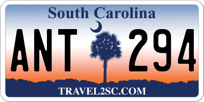 SC license plate ANT294