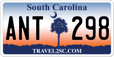 SC license plate ANT298