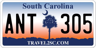 SC license plate ANT305