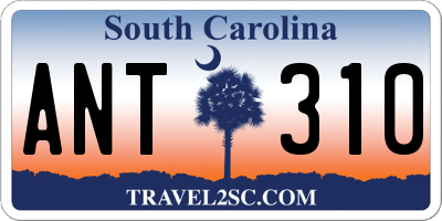 SC license plate ANT310