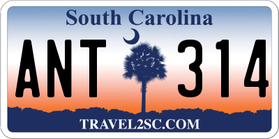 SC license plate ANT314