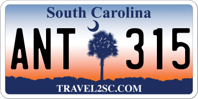 SC license plate ANT315