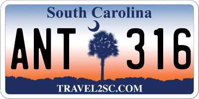 SC license plate ANT316