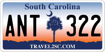 SC license plate ANT322