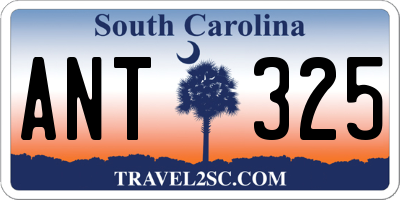 SC license plate ANT325