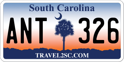 SC license plate ANT326