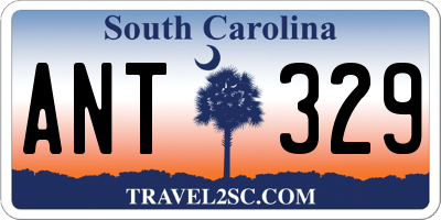 SC license plate ANT329