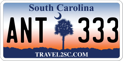 SC license plate ANT333