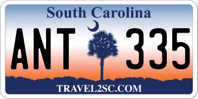 SC license plate ANT335