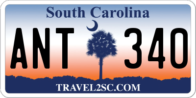 SC license plate ANT340