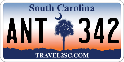 SC license plate ANT342