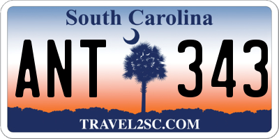 SC license plate ANT343