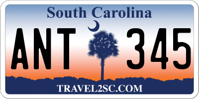 SC license plate ANT345