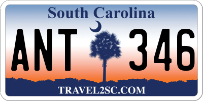 SC license plate ANT346