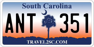 SC license plate ANT351