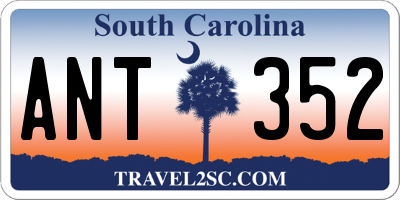 SC license plate ANT352