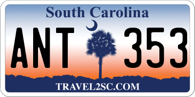 SC license plate ANT353