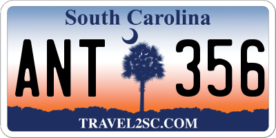 SC license plate ANT356