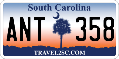 SC license plate ANT358