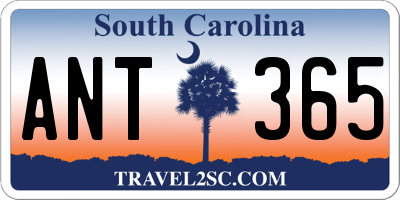 SC license plate ANT365