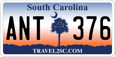 SC license plate ANT376