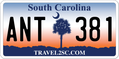SC license plate ANT381
