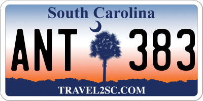 SC license plate ANT383