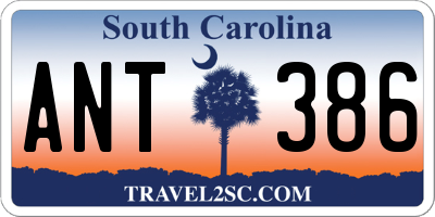 SC license plate ANT386