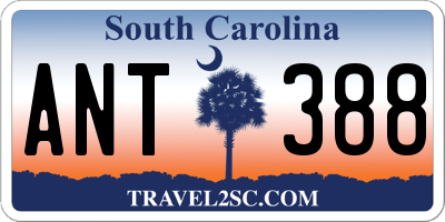 SC license plate ANT388